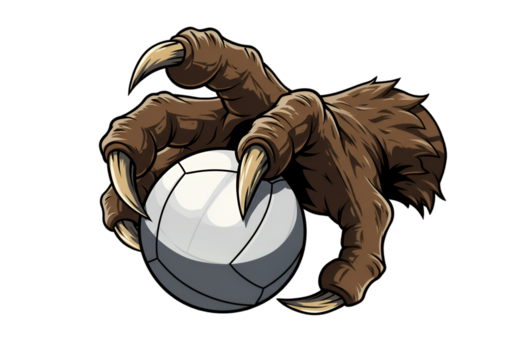 Eagle Claw Gripping Volleyball Illustration On A Transparent Background