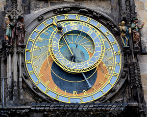 Astronomical clock showing time and zodiac signs in prague