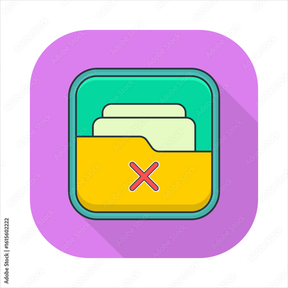 Poster illustration of a delete folder icon. icon related to design elements. suitable for web site, app, u