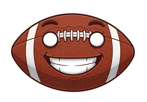 Football Emoji Illustration Smiling And Happy Face Cartoon Isolated
