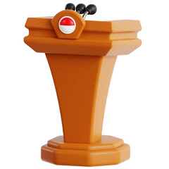 Pulpit Podium 3D Ilustration