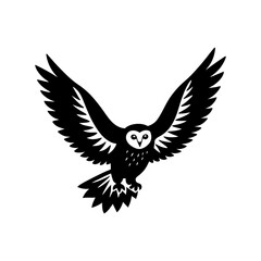 snowy owl mid flight vector art