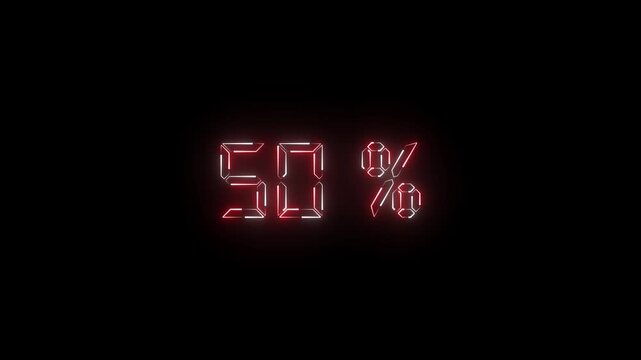 A neon text icon shines at 50% brightness, with a steady glow and subtle flicker. Its balanced illumination gives a clean, modern look with minimal distraction.
