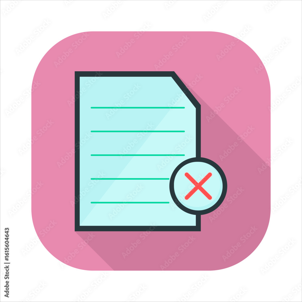 Poster illustration of a delete document icon. icon related to design elements. suitable for web site, app,