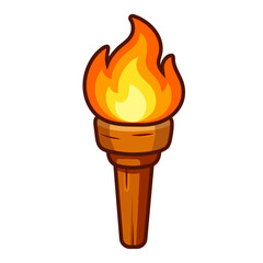 Cartoon Burning Torch Icon