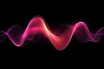 Abstract pink wave design on black background