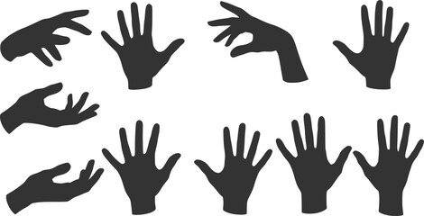 Human palm hand silhouette vector illustration