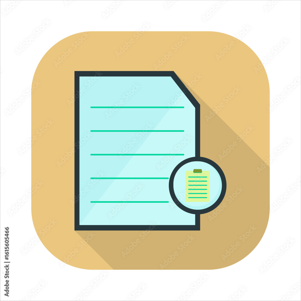 Poster illustration of a paste document icon. icon related to design elements. suitable for web site, app, 
