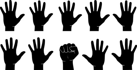 Fototapeta premium Human palm hand silhouette vector illustration
