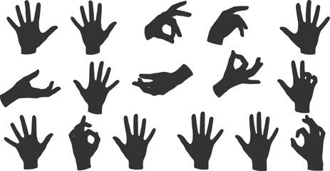 Fototapeta premium Human palm hand silhouette vector illustration