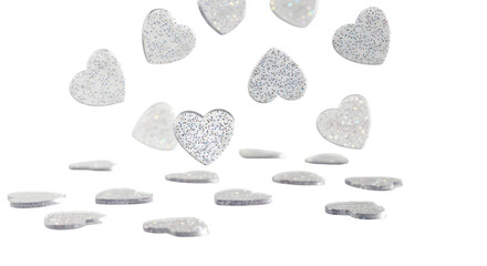 Transparent Glitter Heart Confetti Falling