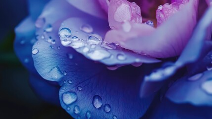 Close Up of a Blue Rose with Water Droplets
