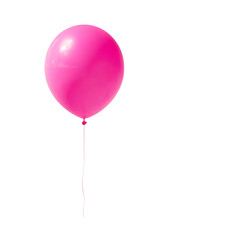 Single pink balloon floating on black background