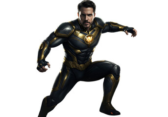 Heroic Figure in Armor Posing Against Transparent Background Photo