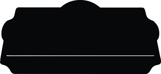 black silhouette a chalk tray on white background.eps