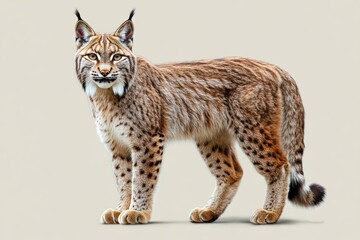 Fototapeta premium Alert lynx with tufted ears and piercing gaze