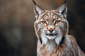 Fototapeta premium Alert lynx with tufted ears and piercing gaze
