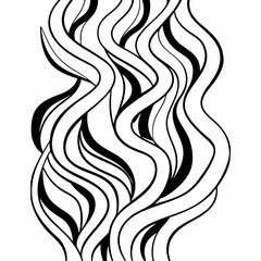 Black and white abstract wavy lines pattern on white background organic