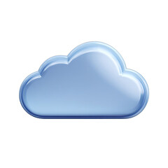 3D rendered light blue cloud icon