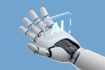 Artificial intelligence robotic hand ai technology concept