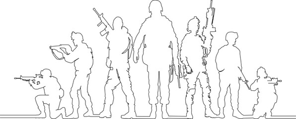 silhouette of a salute soldier military salute in black and white background.