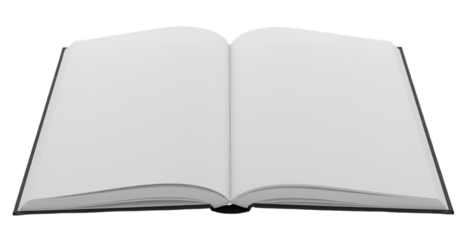 Illustration Of An Open White Book Isolated On A Transparent Background