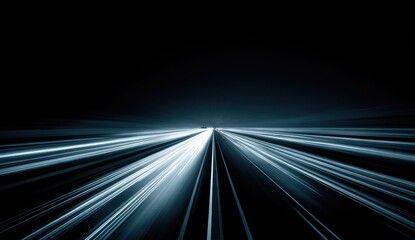 Night highway, light streaks, motion blur