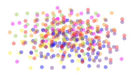 Abstract geometric design with vibrant color palette ,colorful confetti on white.