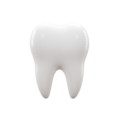 Isolated 3D Render of a White Tooth Against a Black Transparent Background