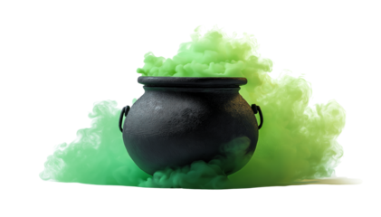Bubbling Halloween Cauldron, Spooky and Mysterious Potion Brewing, Iconic Halloween Decoration, PNG
