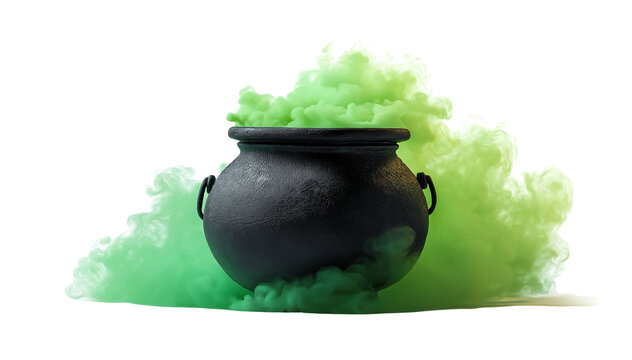 Bubbling Halloween Cauldron, Spooky and Mysterious Potion Brewing, Iconic Halloween Decoration, PNG