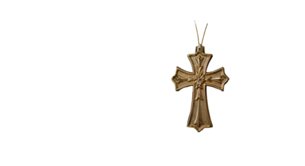 Golden Cross Ornament Against Black Background A Religious Illustration