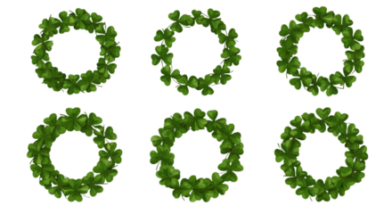 Green Wreath Illustration On Isolated Transparent Background Circle Leaf Design Element