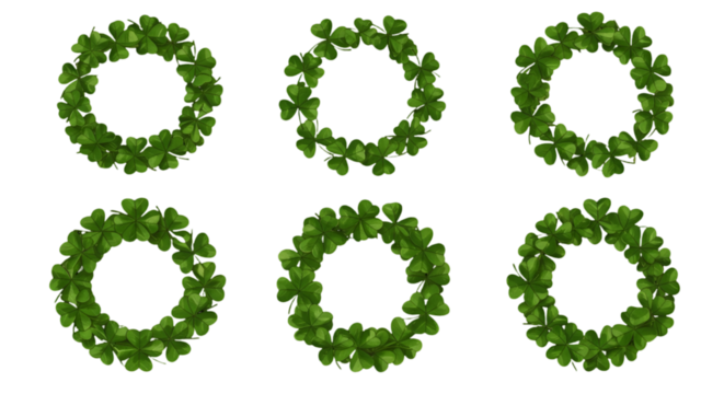 Green Wreath Illustration On Isolated Transparent Background Circle Leaf Design Element - Powered by Adobe