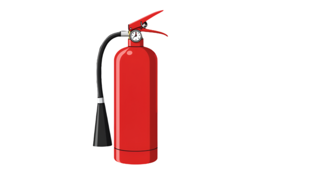 Isolated 3D Illustration Of A Red Fire Extinguisher On A Black Background