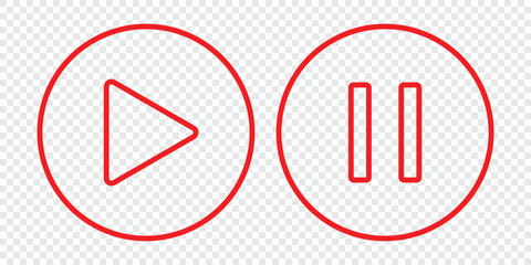 Play button icon. Video and audio player symbol. play stop button for media, video, reel and web, app, ui. Vector illustration.