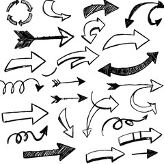 Hand Drawn Arrows Set Isolated On Transparent Background Illustration Design