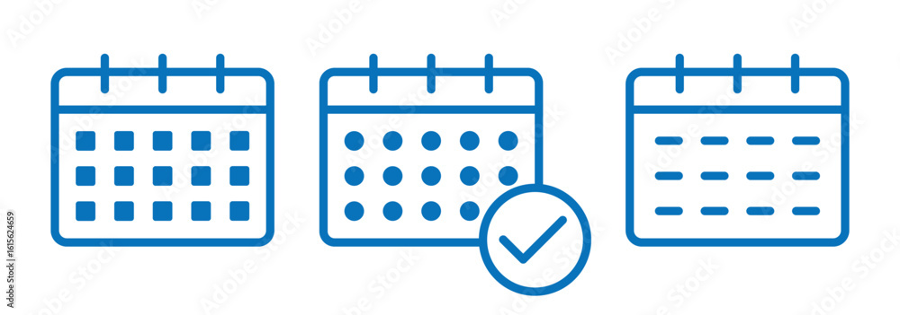 Poster simple calendar icon set. flat vector date elements for scheduling and planner apps. date planner, s