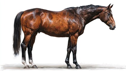Obraz premium Side view of a chestnut horse