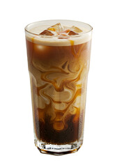 Iced Caramel Coffee Drink In Glass Illustration On Transparent Background