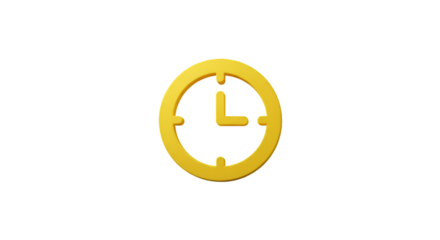 Illustration of Golden Clock Icon on Black Background