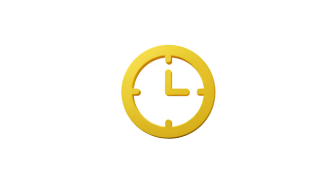 Illustration of Golden Clock Icon on Black Background