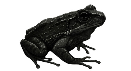 Isolated Black Frog Illustration On Transparent Background Photo