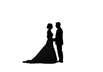 Silhouette Photo Of Wedding Couple Bride Groom In Black Dress Silhouette