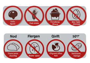 Illustration Of Several Prohibited Icons With Diet Restrictions On White Background