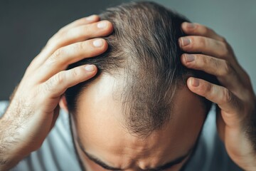 Fototapeta premium Man showing visible signs of hair loss