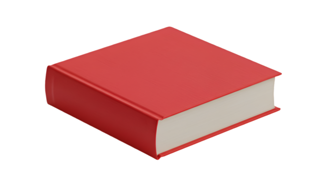 Isolated 3D Illustration Of A Red Book On A Transparent Background