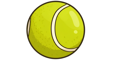 Isolated Cartoon Tennis Ball On Black Background A Sports Equipment Game Element