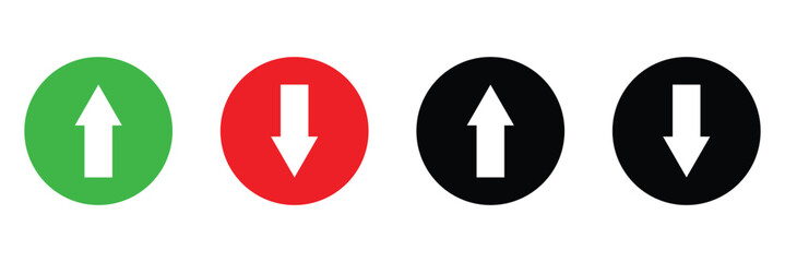 Percent arrow up and down icon. Percentage growth and decline sign symbol .Vector illustration. EPS 10 .
