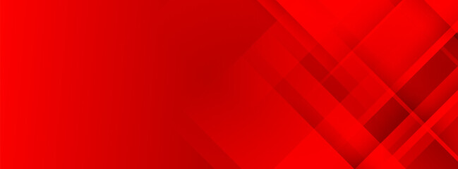 Fototapeta premium Futuristic abstract red banner background with sleek geometric lines and transparent layers for modern design
